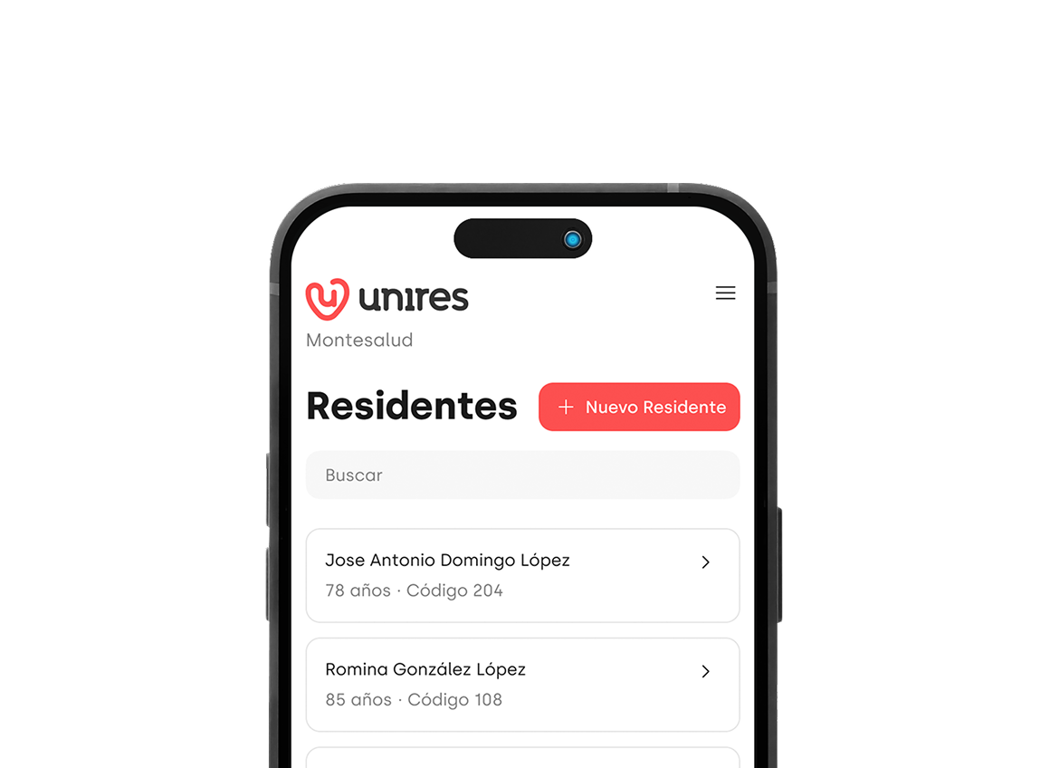 Captura de pantalla de la aplicación UniRes